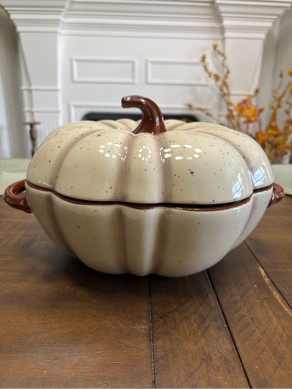 10 strawberry street ceramic pumpkin bowl with lid